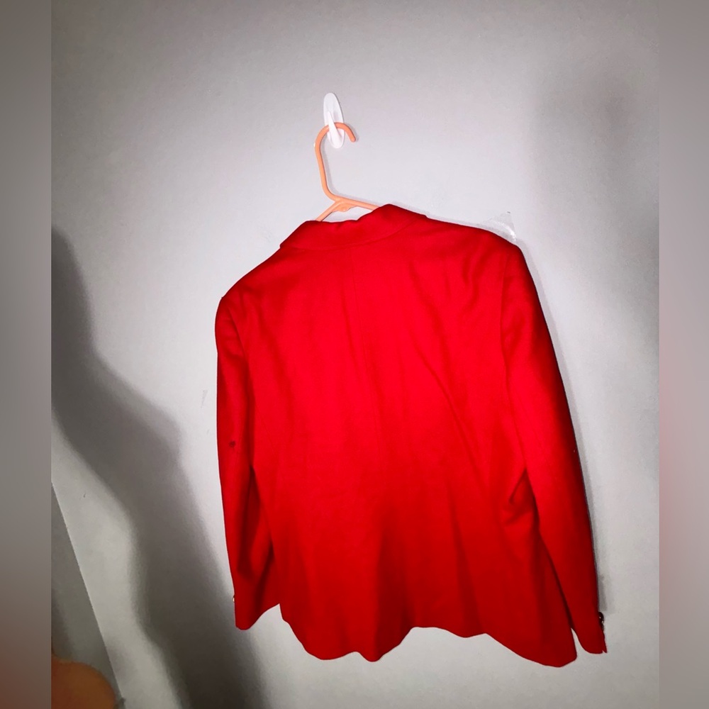 Pendleton Red Blazer Jacket 100% Virgin Wool Sz 1… - image 4